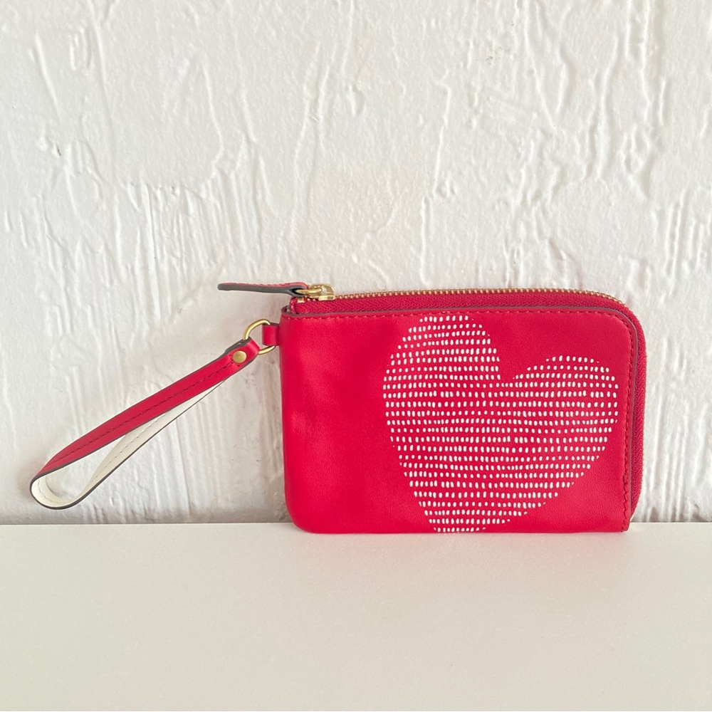 Fossil Red Heart Wristlet Wallet